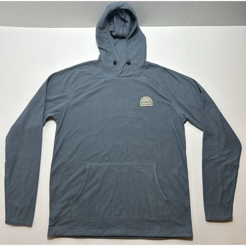 Howler Brothers Palo Duro Fleece Hoodie Mens Medium Waffle Knit Outdoor Pullover